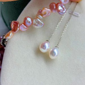 Pearl tassels earrings